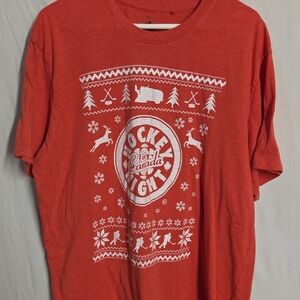Orange Licensed CBC Hockey Night In Canada Christmas T-Shirt Sz XL Mens